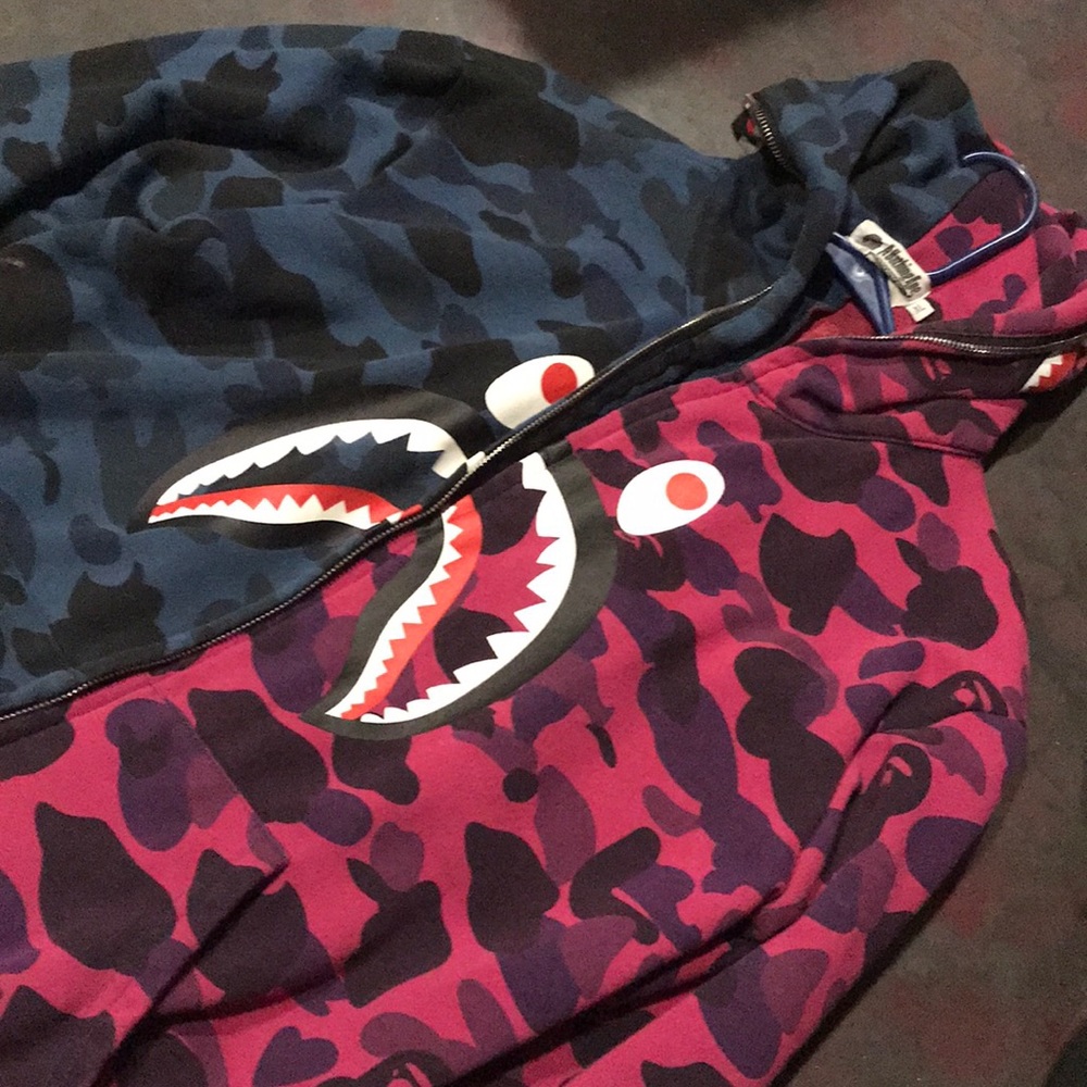 Bape Two tone shark camo hoodie
